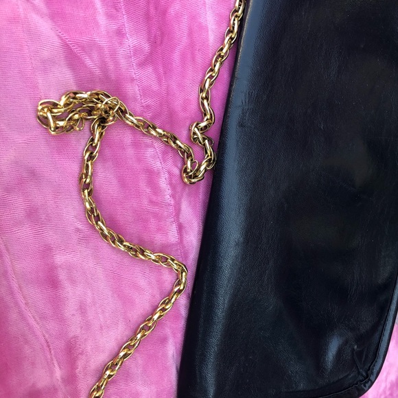 VinTage Jane Shilton Blue Leather clutch shoulder - Picture 5 of 8